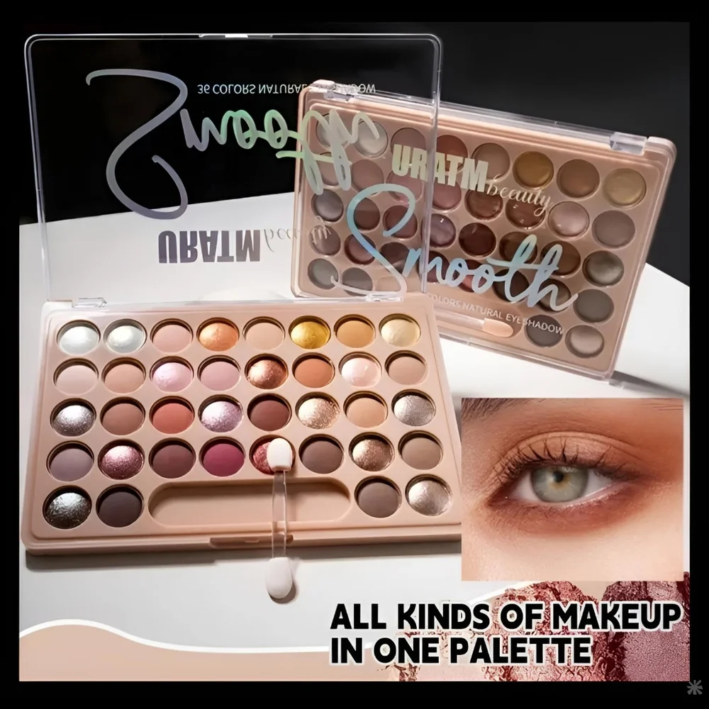 🆕️36 COLOR PROFESSIONAL EYESHADOW PALETTE WITH CREAMY MATTE & GLITTER SHADES
